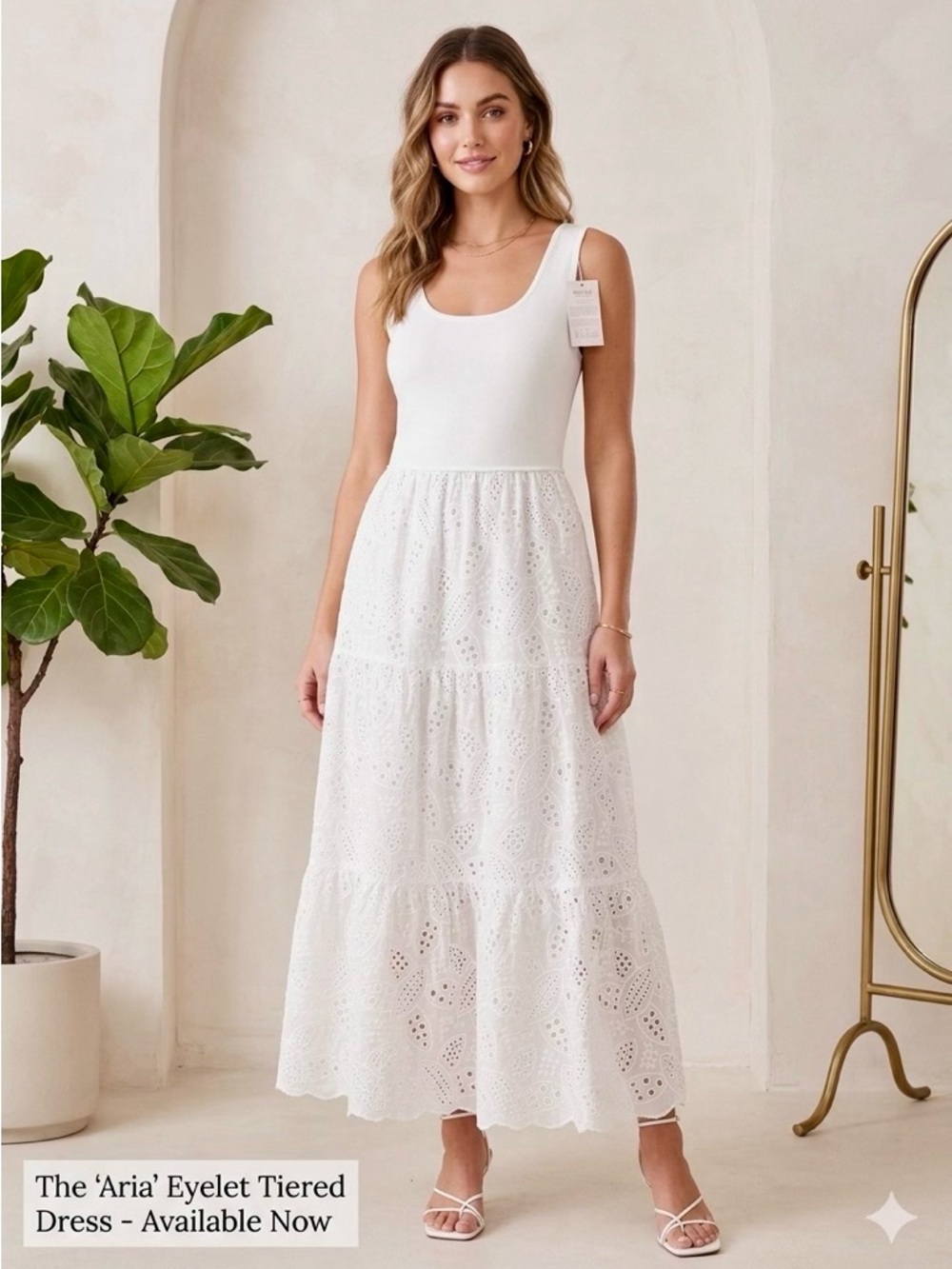 White Eyelet Maxi Dress